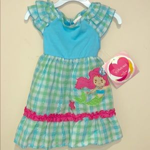 Ocean plaid - girls 2T - Youngland mermaid dress